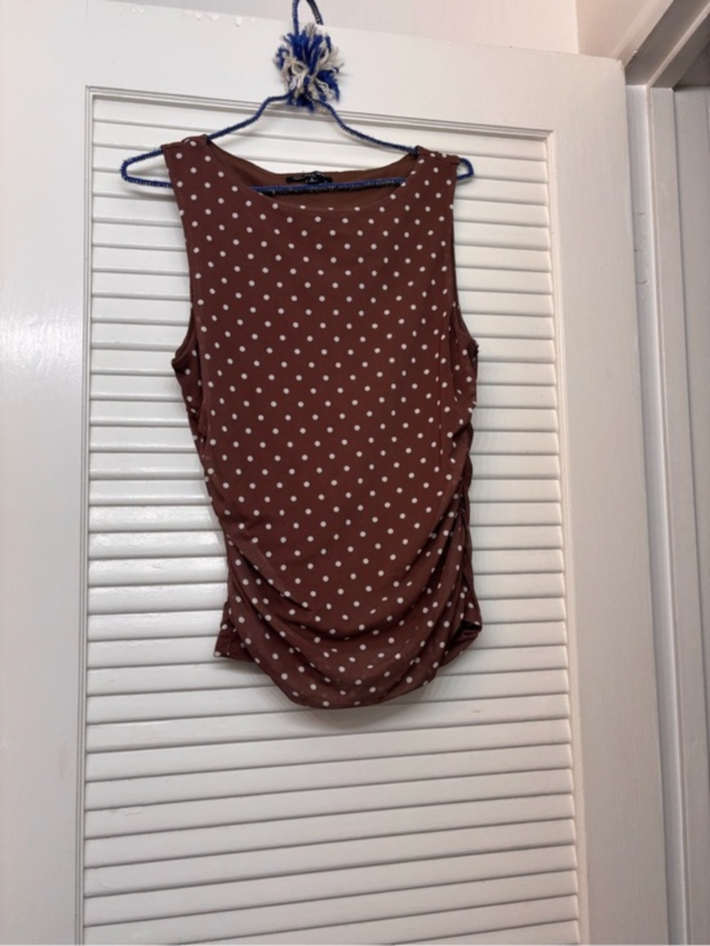 Dylan Ryan Sleeveless Brown Polka Dot Women's Top